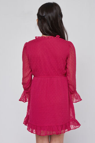 Solid Flared Dress, Red, image 6