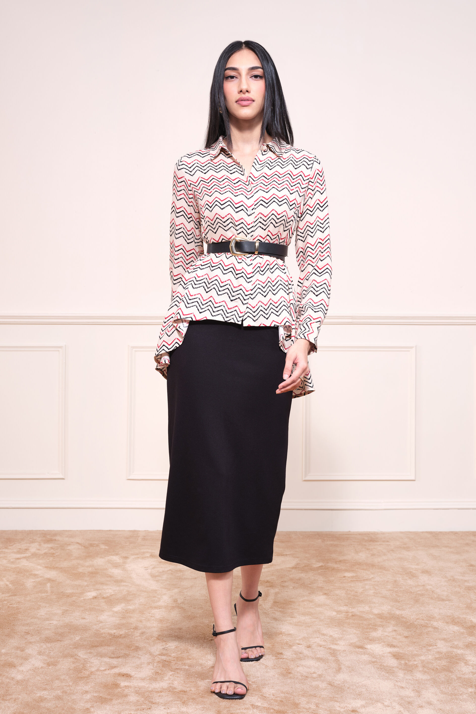 Quetzal Chevron Shirt, Cream, image 3