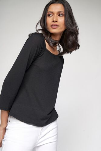2 - Black Solid Cut-Outs Top, image 2