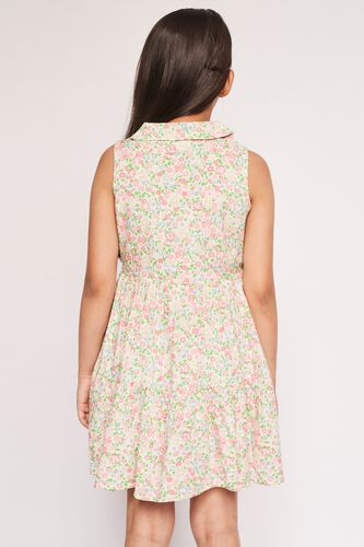 White Floral Flounce Dress, White, image 5