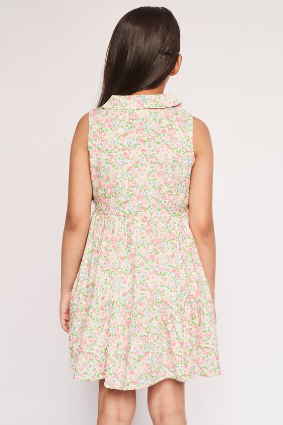White Floral Flounce Dress, White, image 5