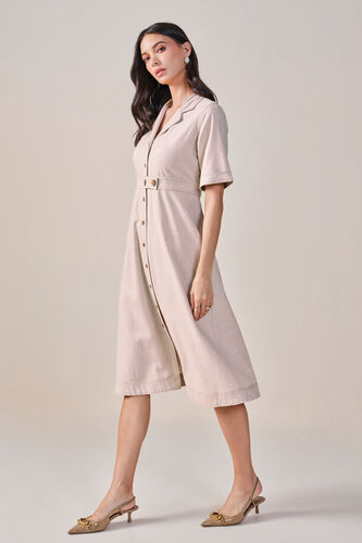 Urbanic Viscose Linen Blend Dress, Beige, image 4