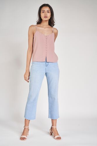1 - Light Blue Straight Fit Cropped Bottom, image 1