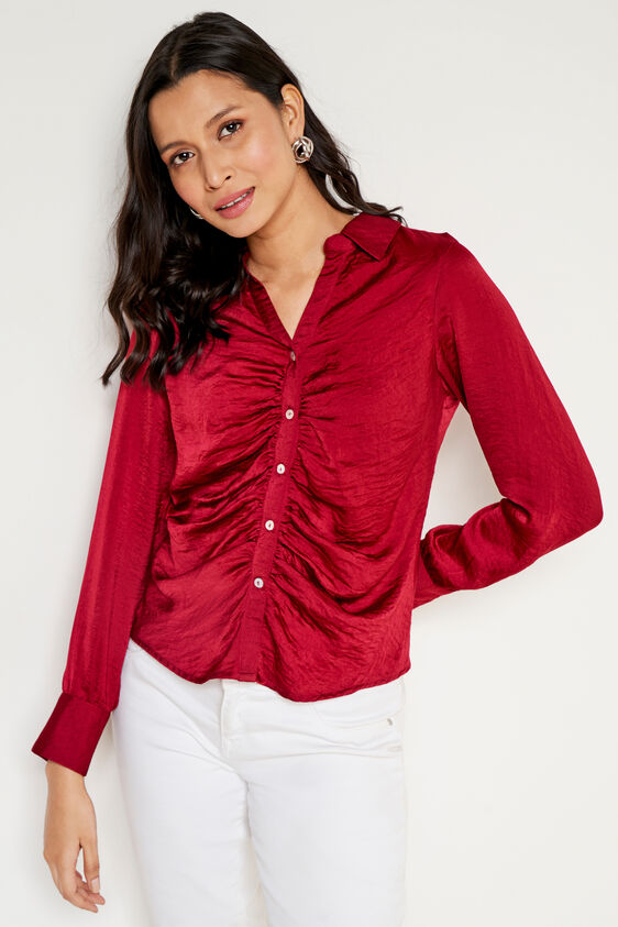 Solid Straight Top, Wine, image 1