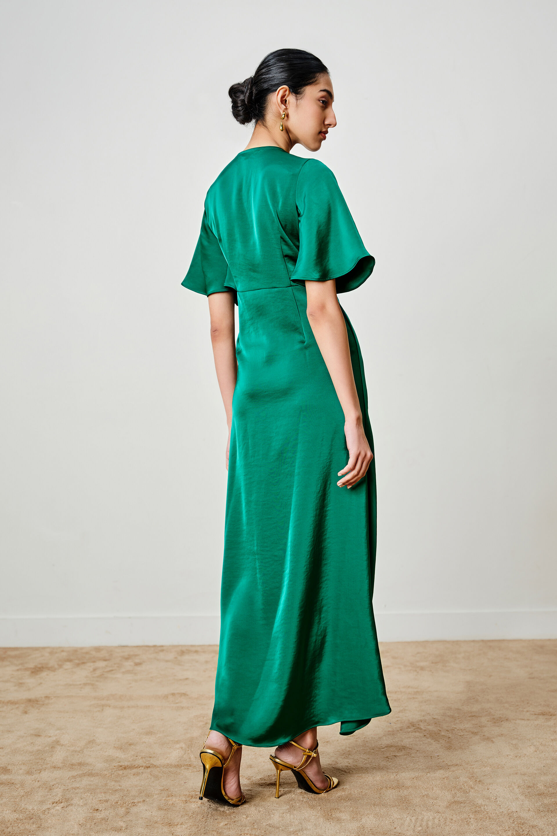 Sorrel Emerald Pleated Maxi Dress, Green, image 5