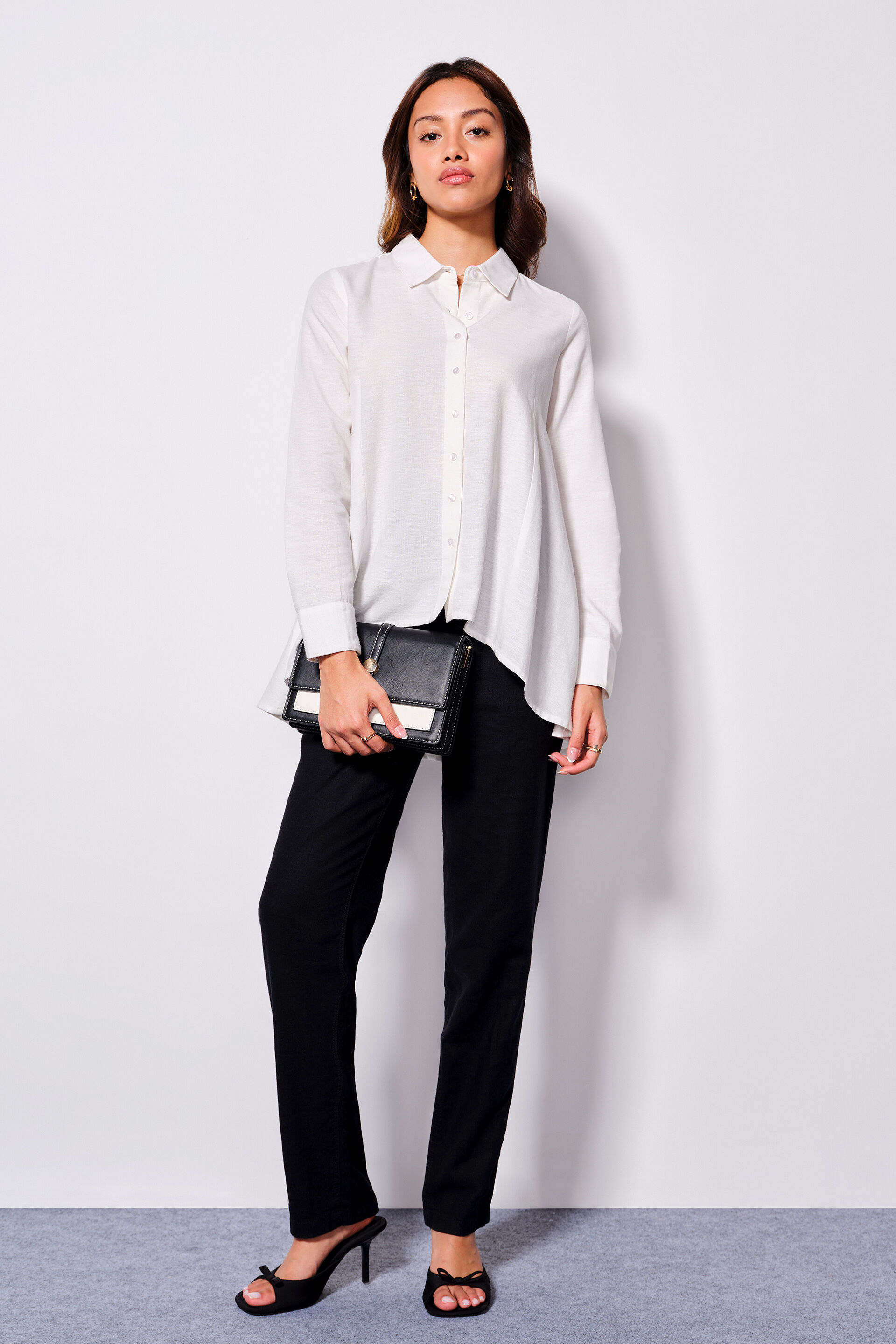 Fluid Drift High-Low Shirt, White, image 2