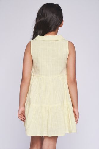 6 - Yellow Self Design Flounce Dress, image 6
