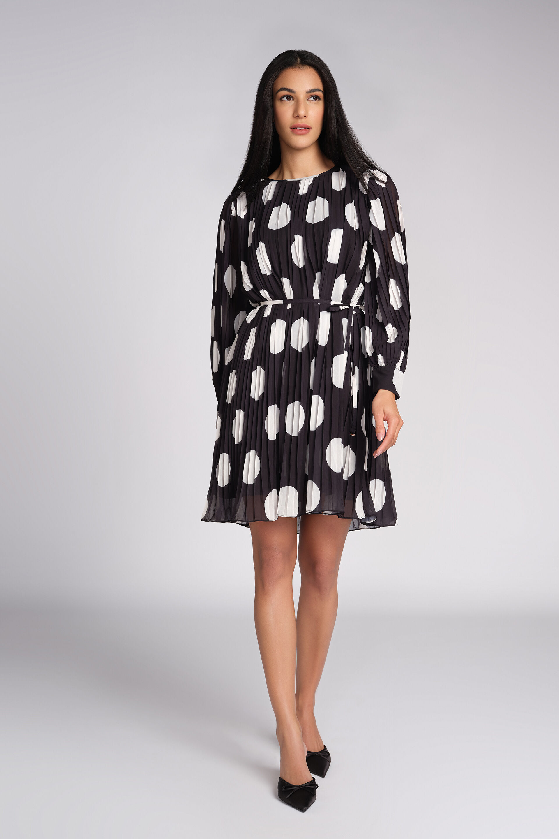 The Retro Polka Dress, Black, image 2