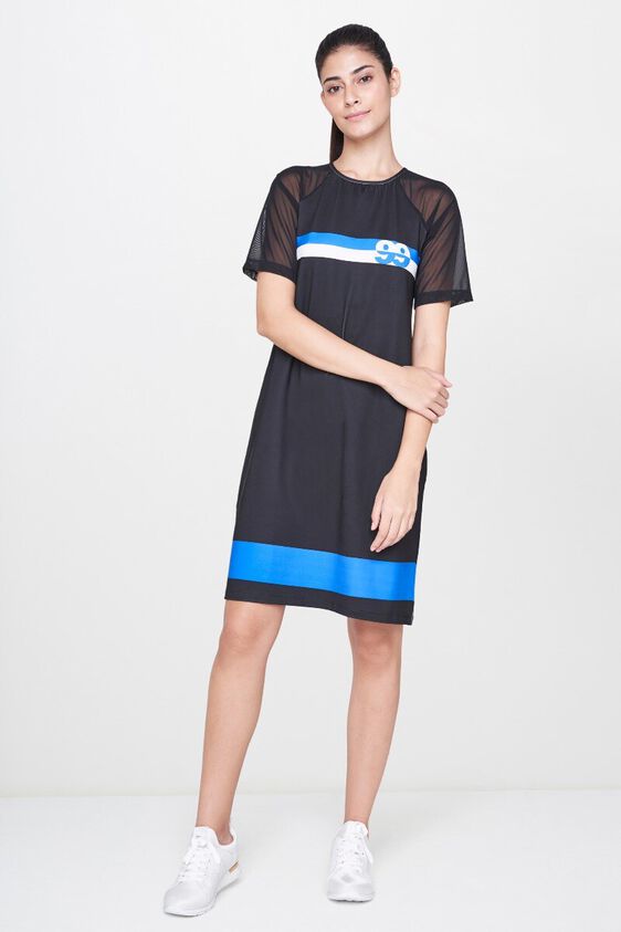 2 - Black Stripes A-Line Knee Length Dress, image 2