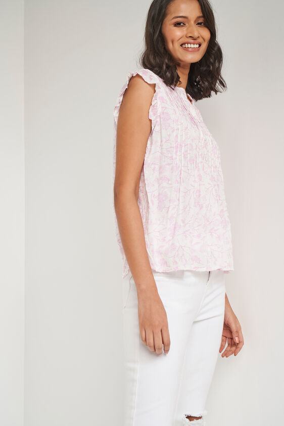 White Geometric Straight Top, White, image 4