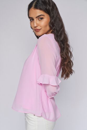 1 - Pink Solid Blouson Top, image 1