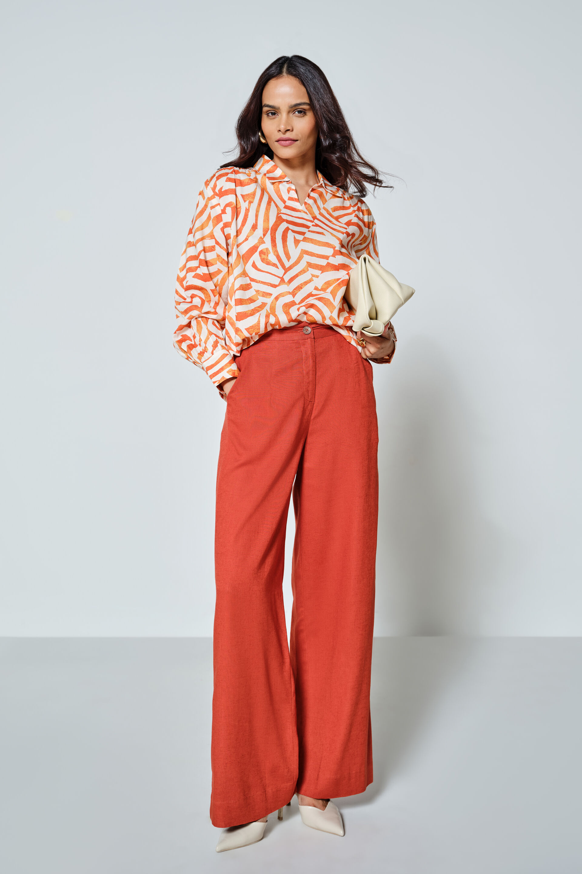 Orange Wave Modal Top, Orange, image 1