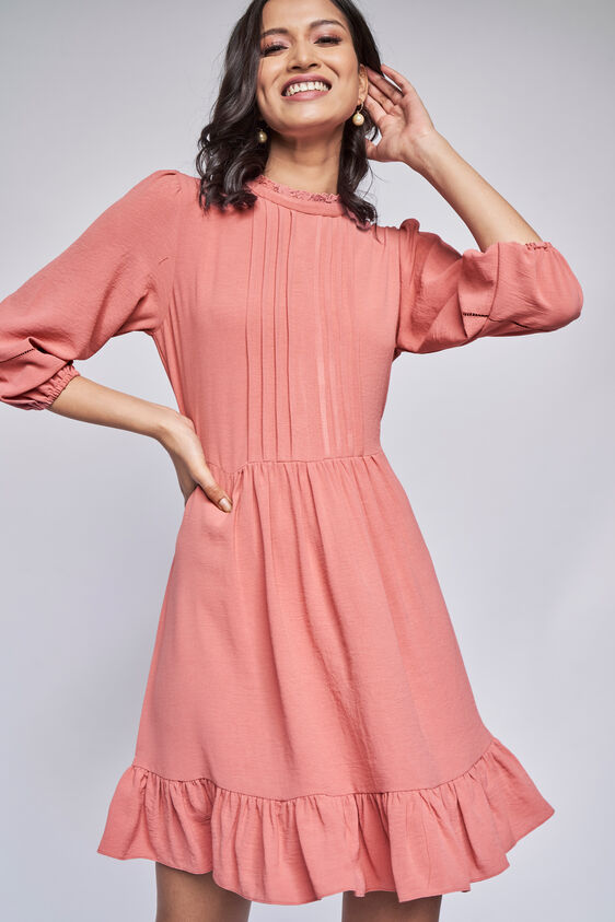 Flounce Dress, Peach, image 4