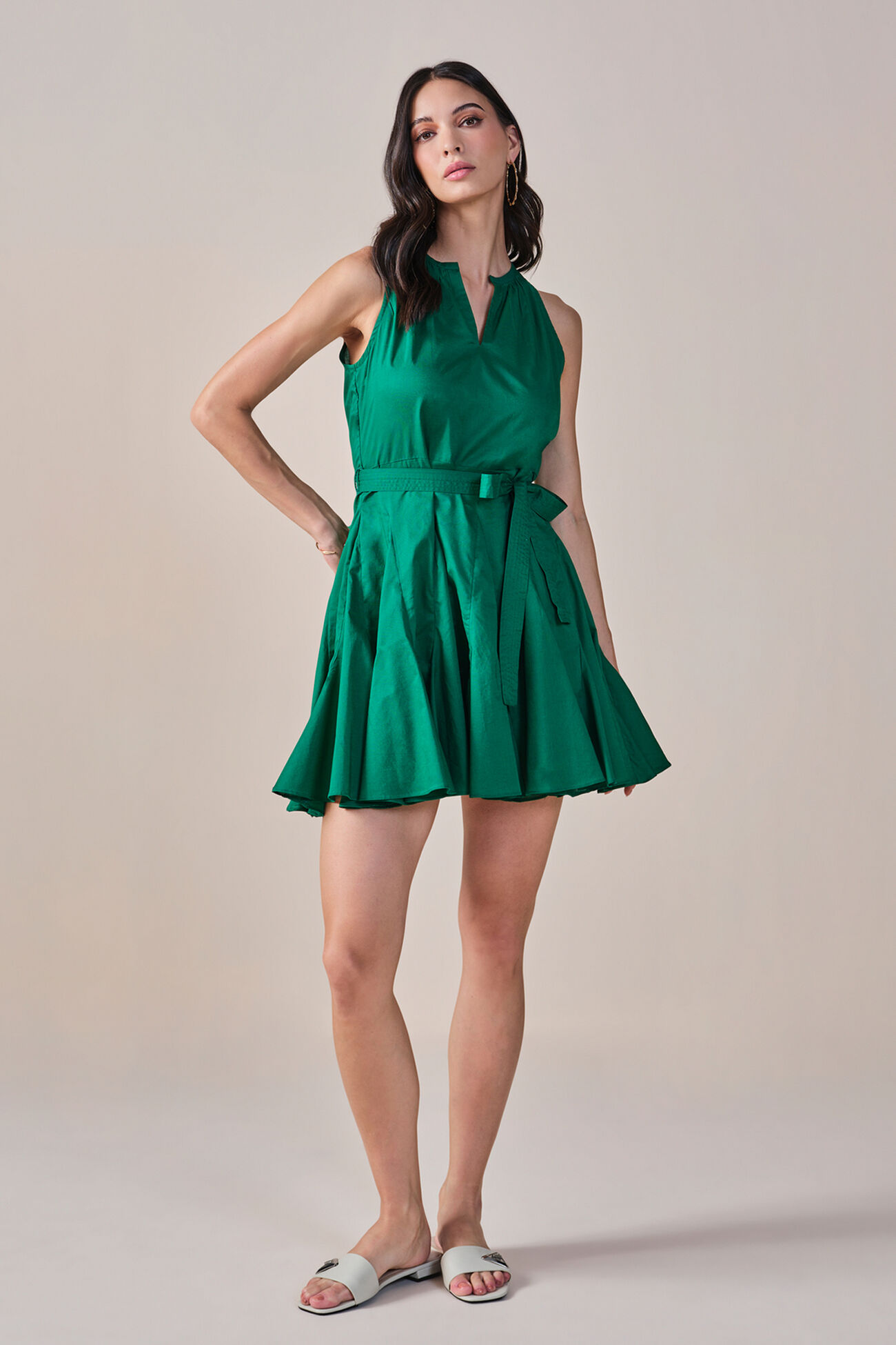 Sea’s the Day Cotton Dress, Green, image 1