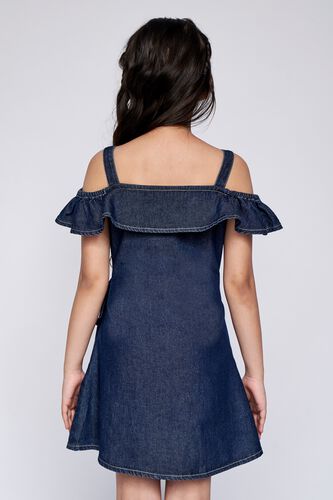 5 - Indigo Solid Straight Dress, image 5