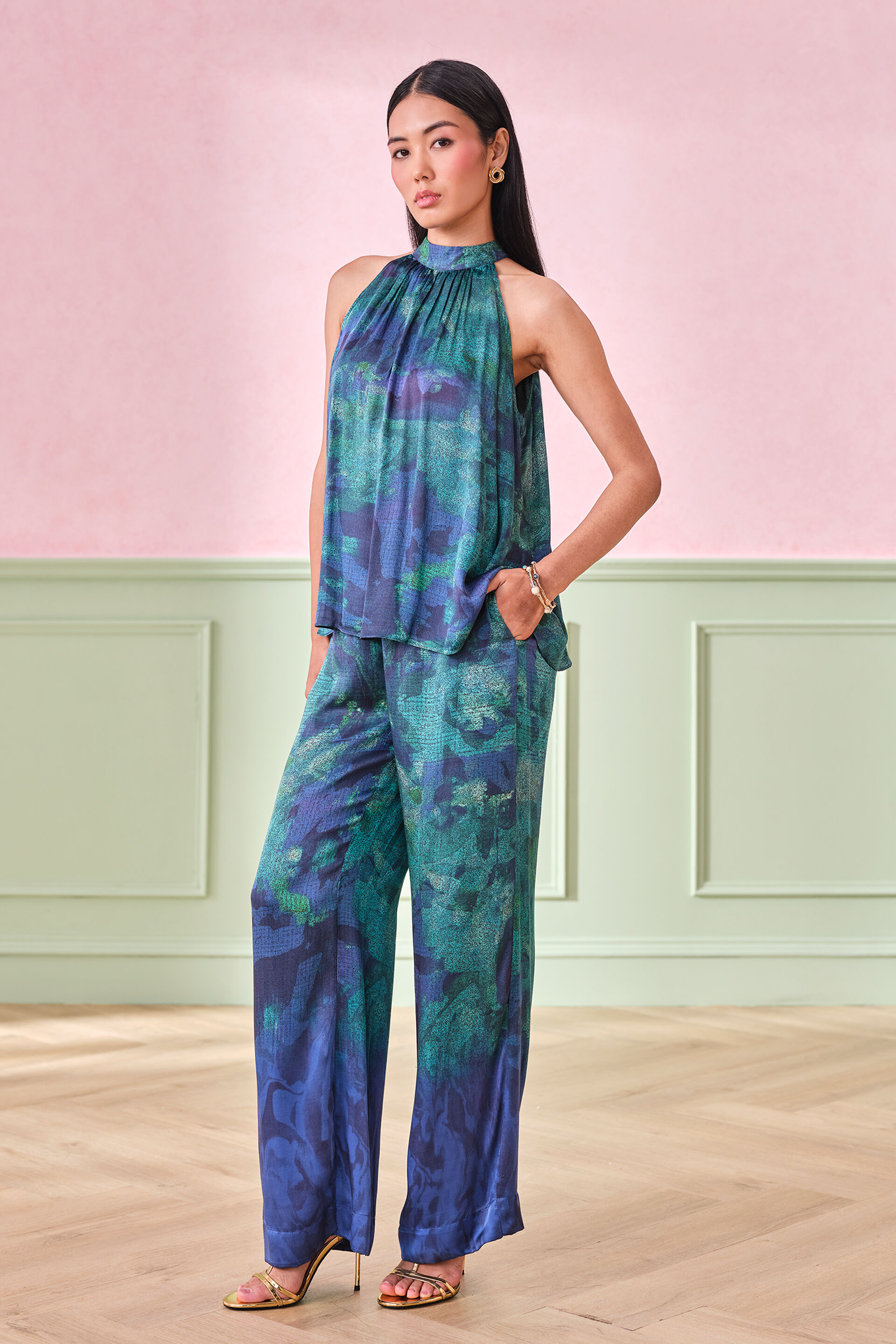 Mediterranean Dreams Viscose Two-Piece Set, Blue, image 4
