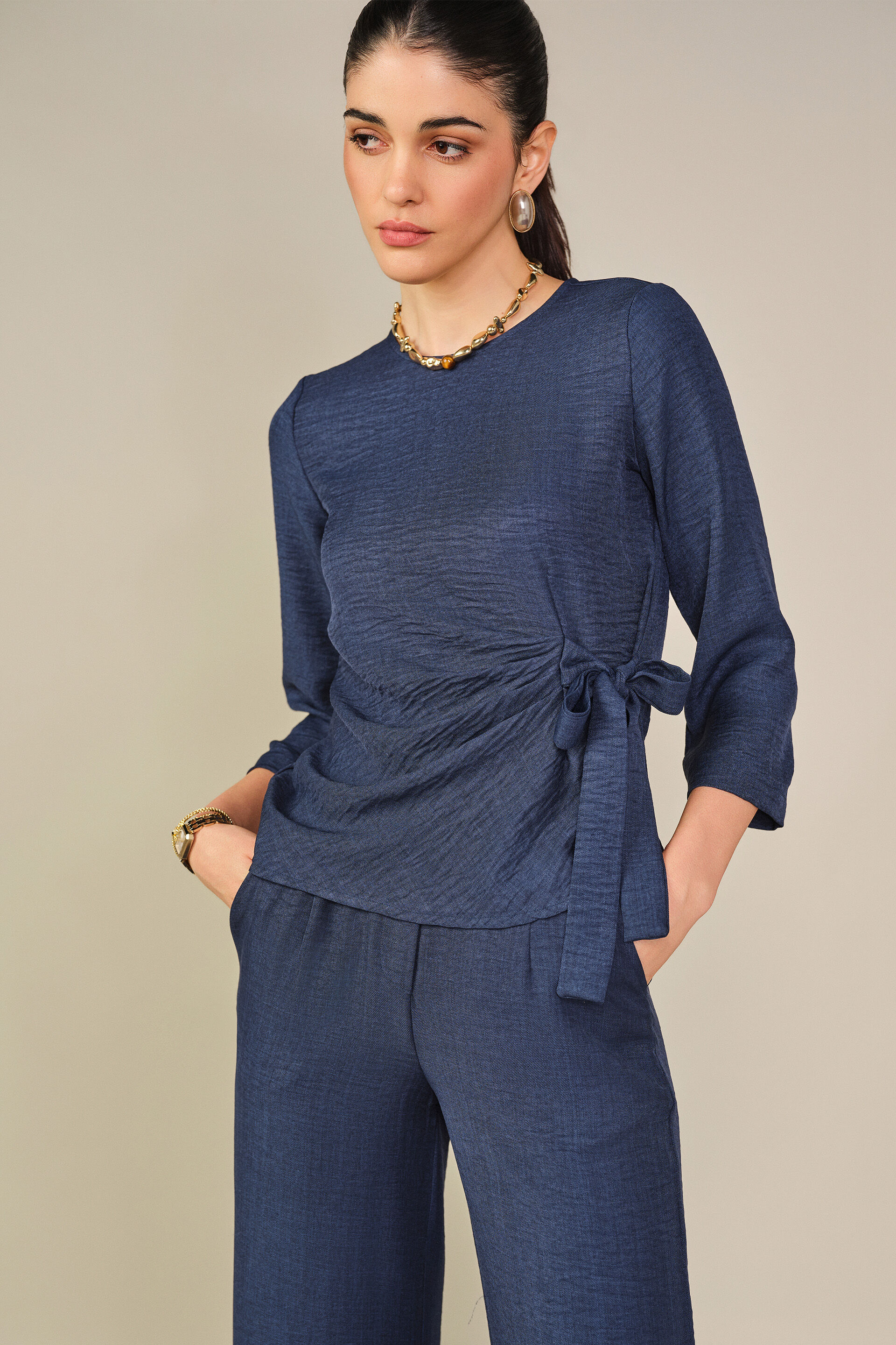 Relaxed Co-ord in Navy, Blue, image 4