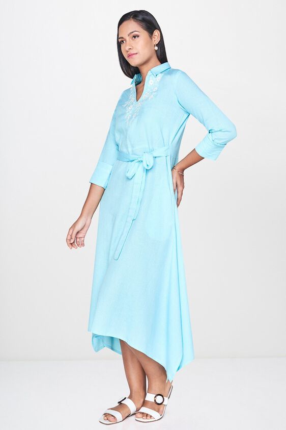 3 - Aqua Embroidered Fit and Flare Tunic, image 3