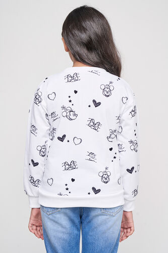 White Graphic Straight Sweatshirt, White, image 5