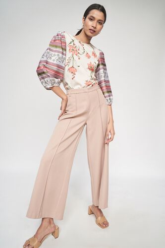 6 - Cream and Pink Floral Printed A-Line Top, image 6