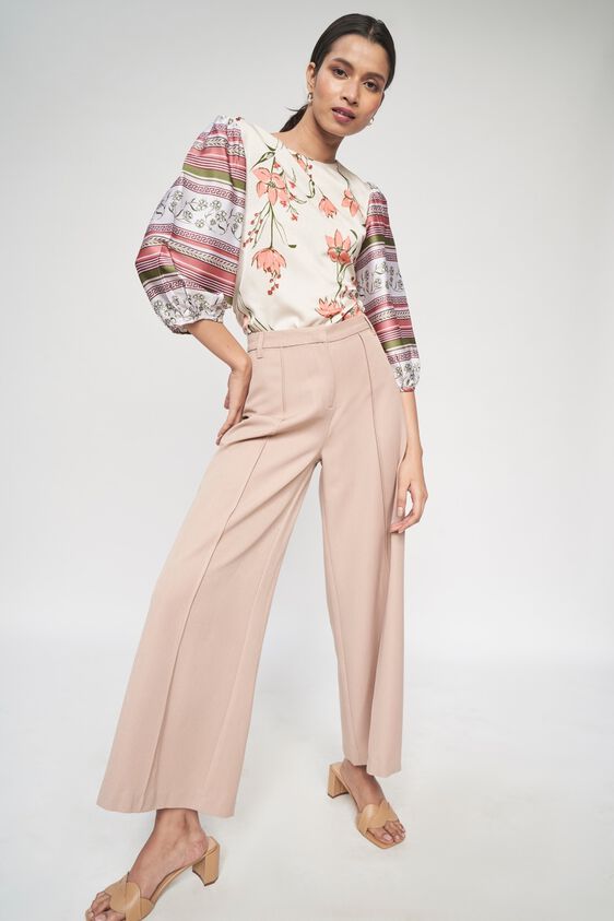 6 - Cream and Pink Floral Printed A-Line Top, image 6