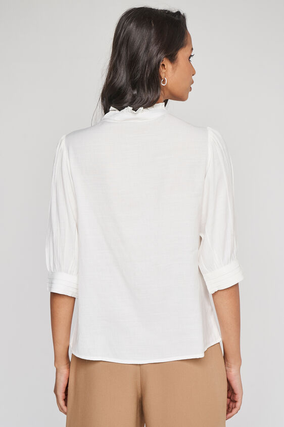 White Solid Shirt Style Top, White, image 5
