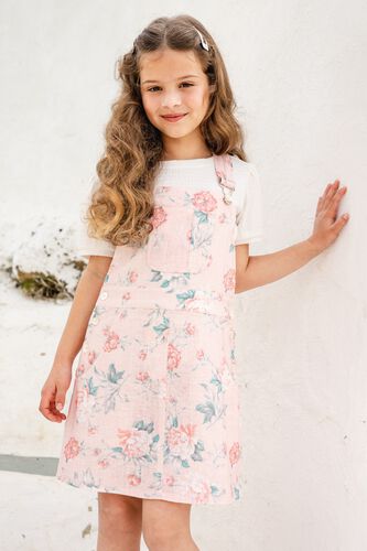 2 - Pink Floral Flared Dungaree, image 2