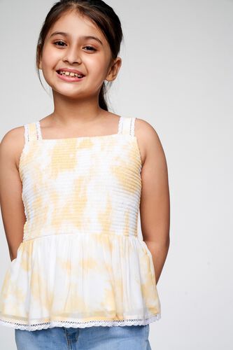 1 - Yellow Smocked Fit and Flare Top, image 1
