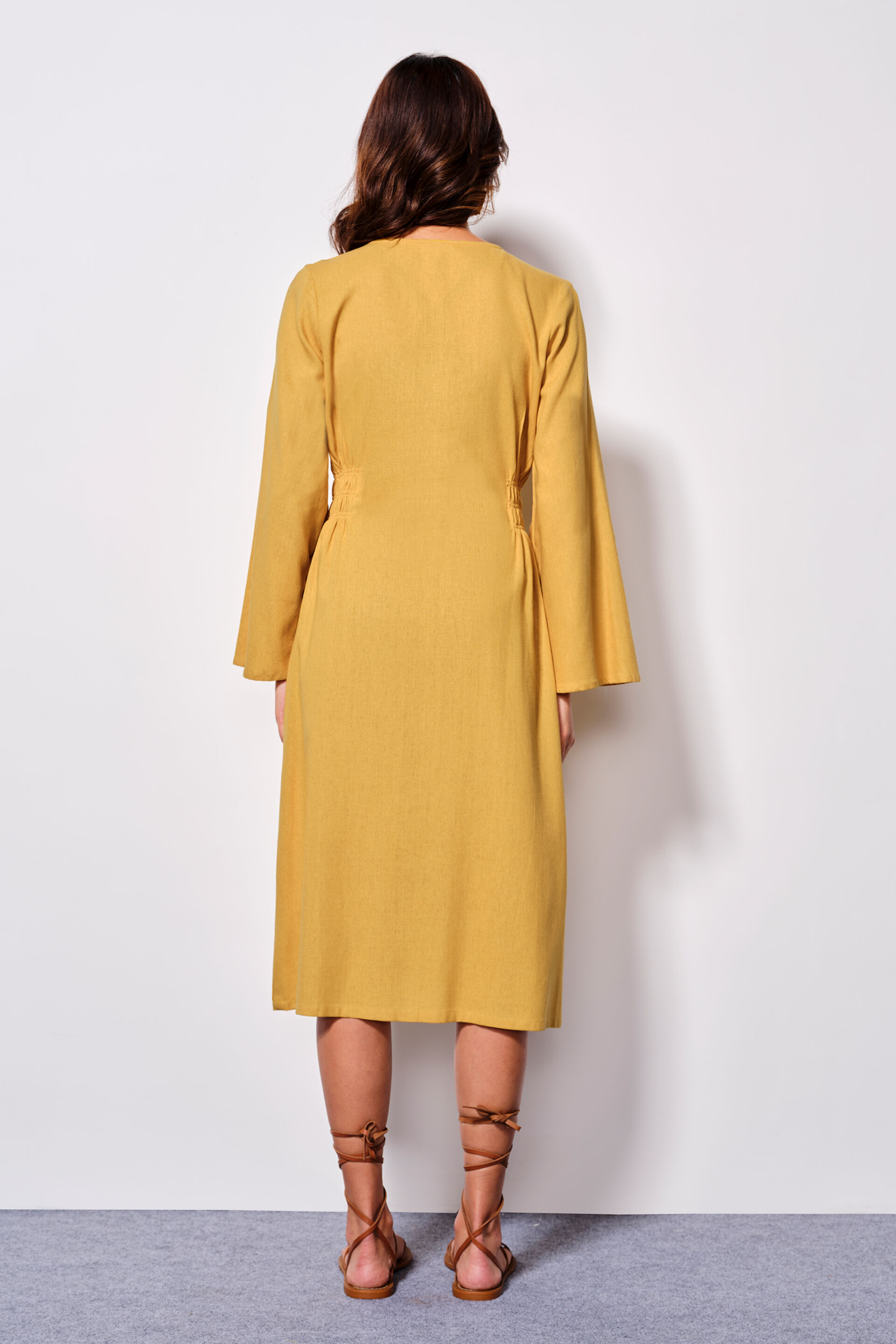 Buy our Golden Hour Viscose Blend Button Up Dress online from ANDIndia SC F24R26DRLV
