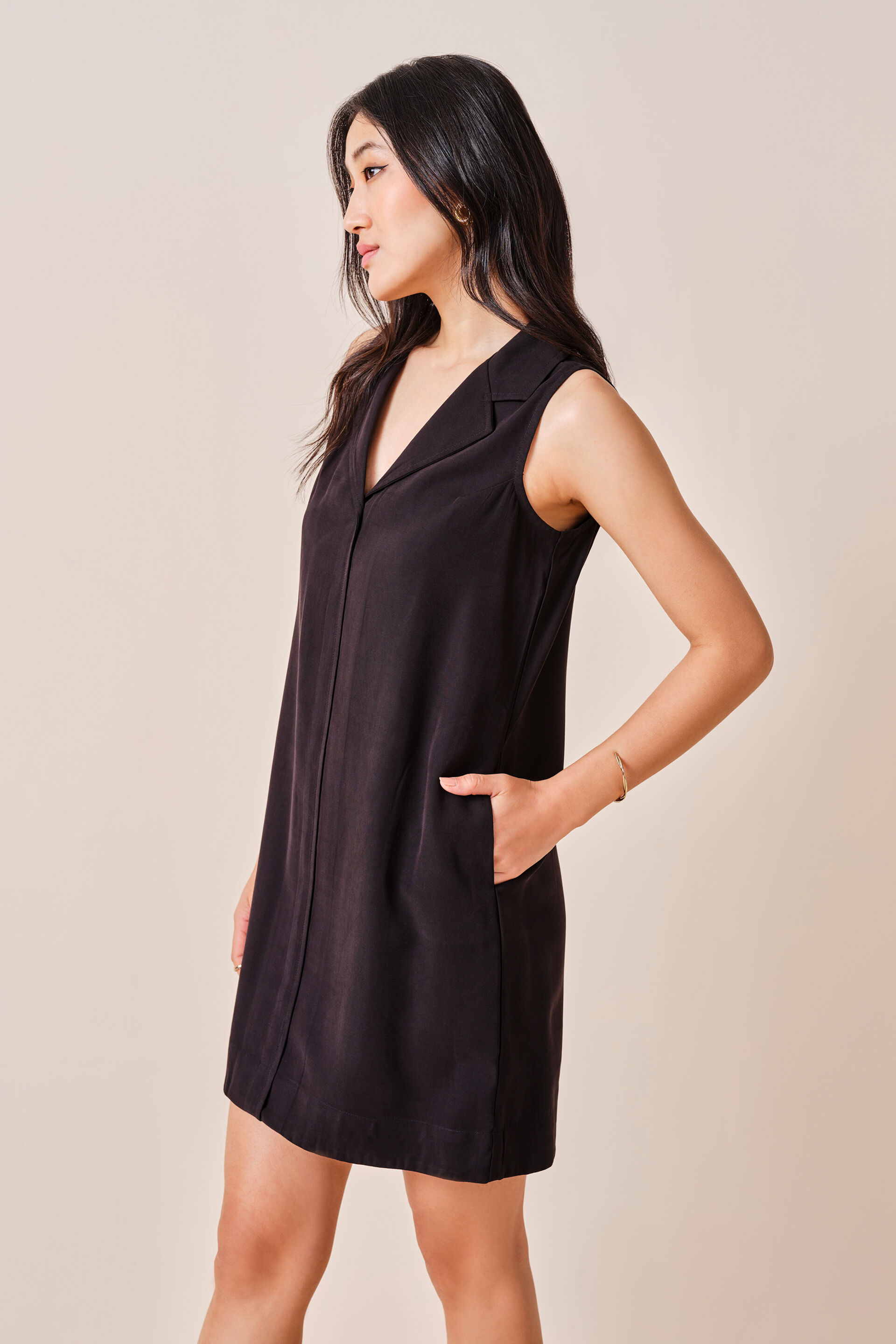 Bethida Solid Dress, Black, image 4