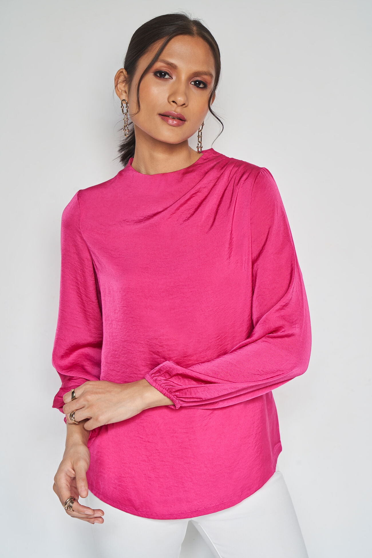 Shania Solid Top, Hot Pink, image 1