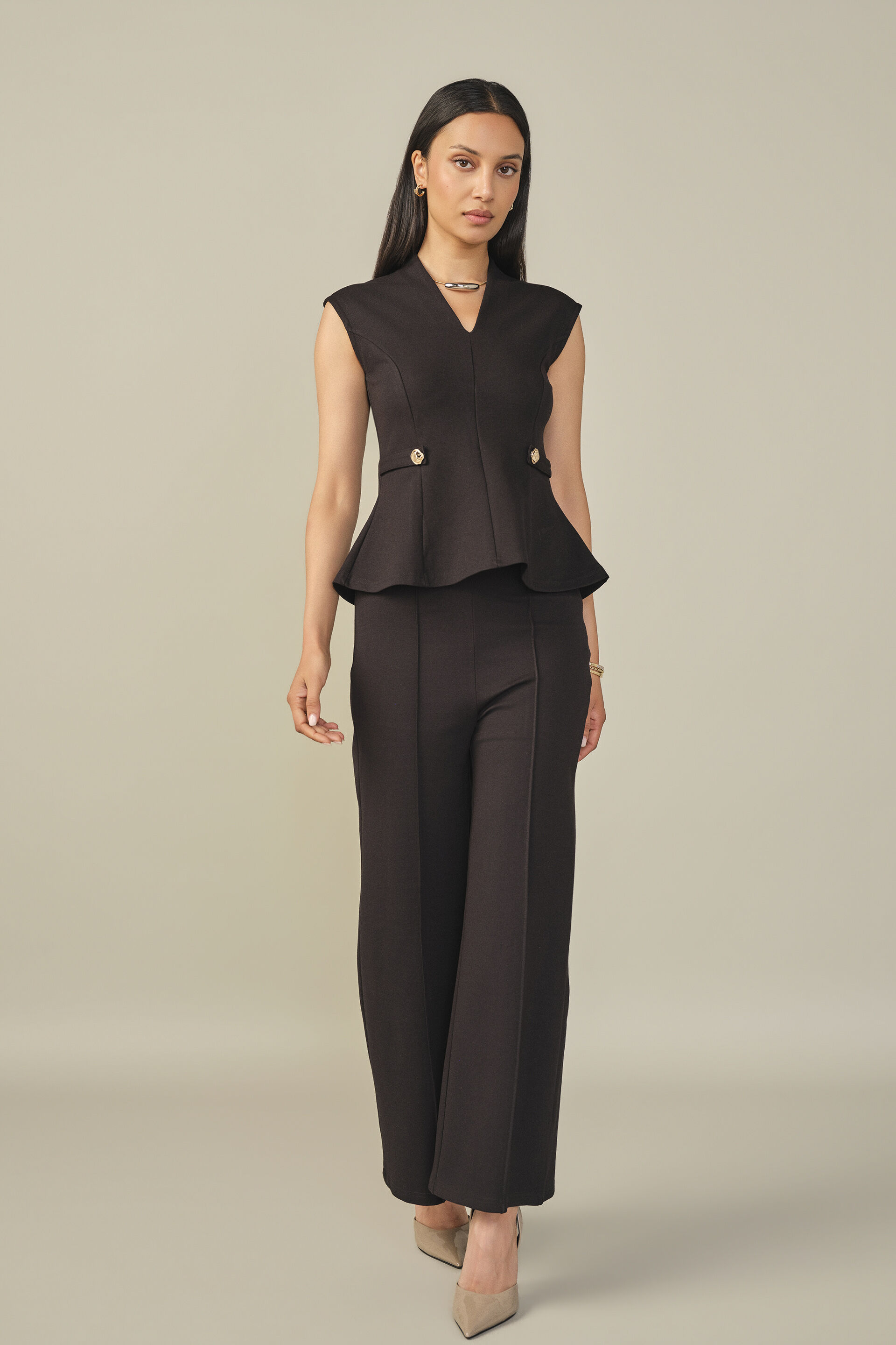 Solid Co-ord in Black, Black, image 3