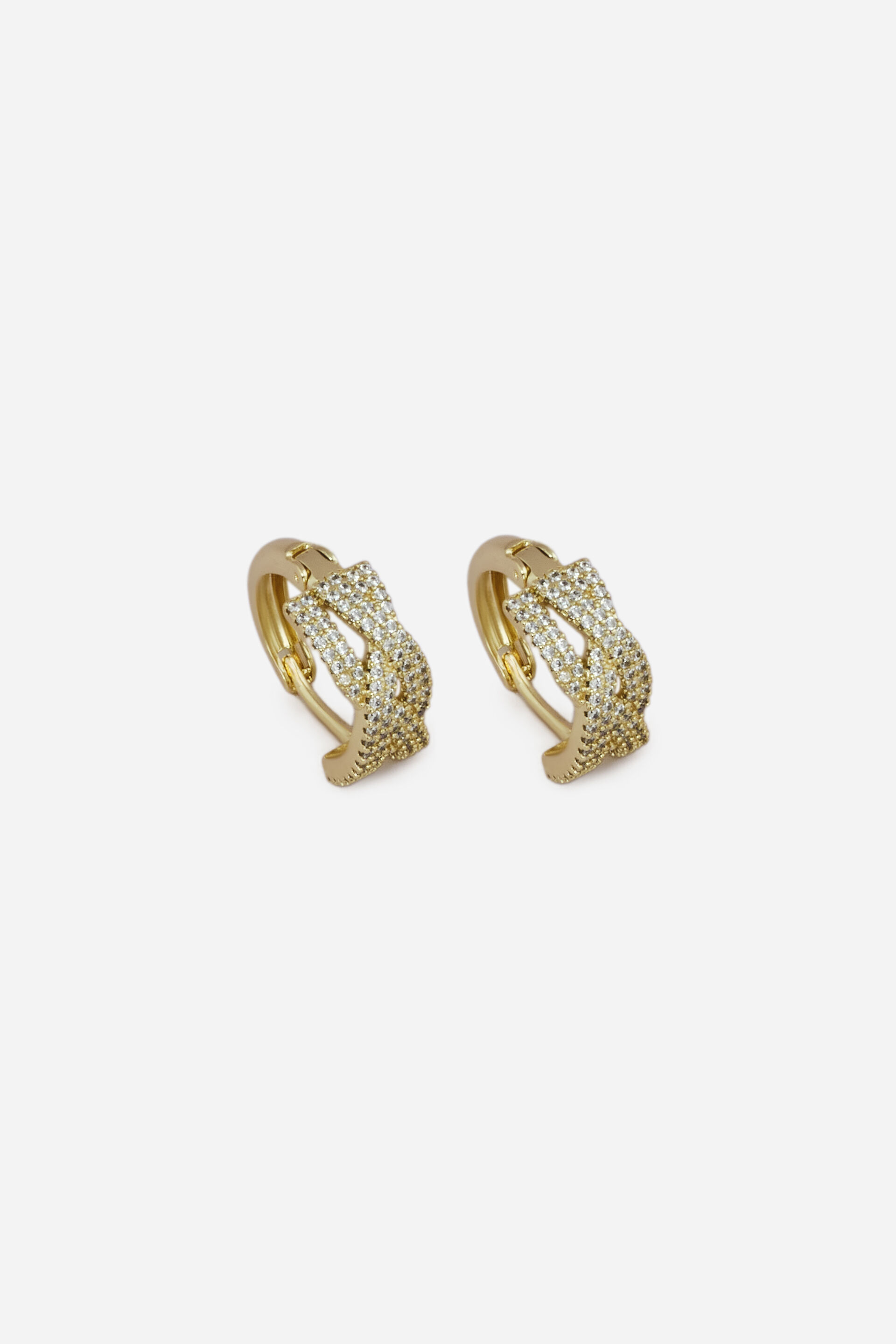 Embellished Hoop Huggie Earrings, , image 2