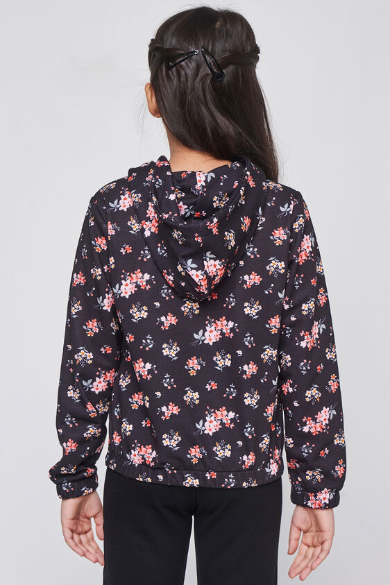 Black Floral Straight Jacket, Black, image 5