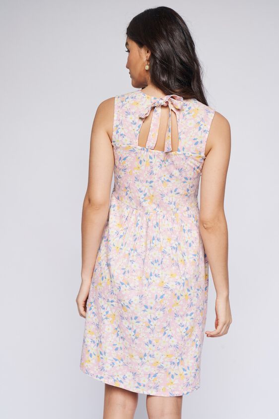 5 - Pink Floral Fit & Flare Dress, image 5