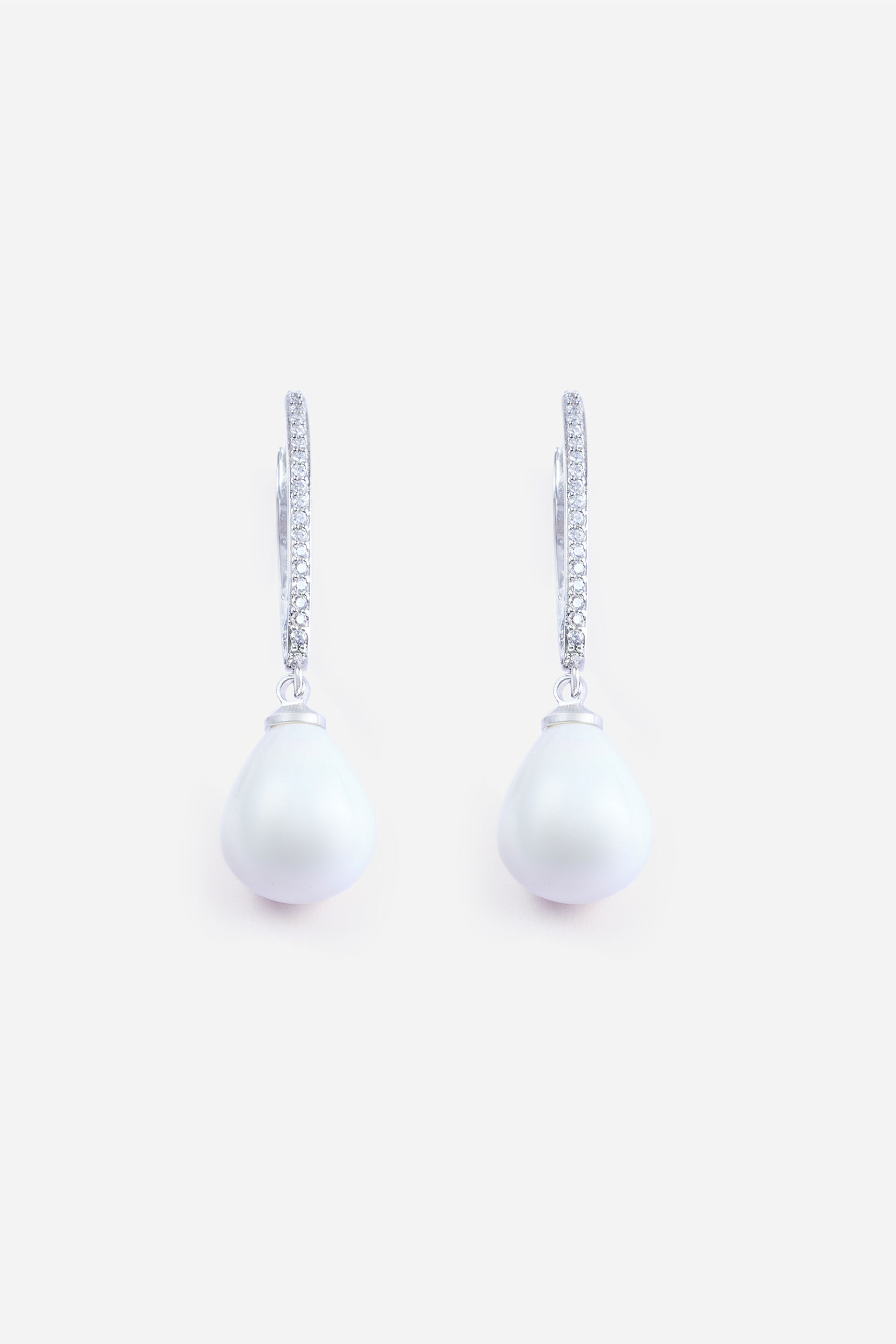 Elena Pearl Hoop Earrings, , image 1