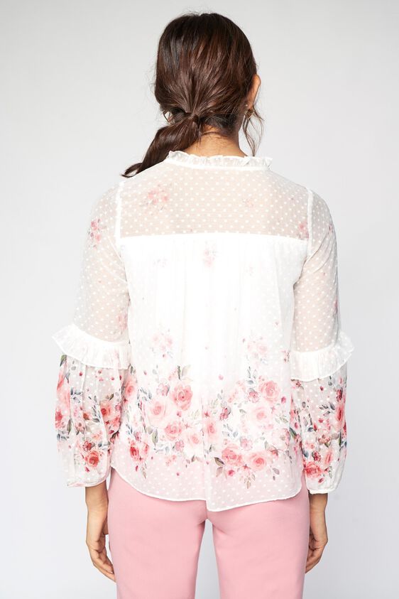 6 - White Floral Printed A-Line Top, image 6