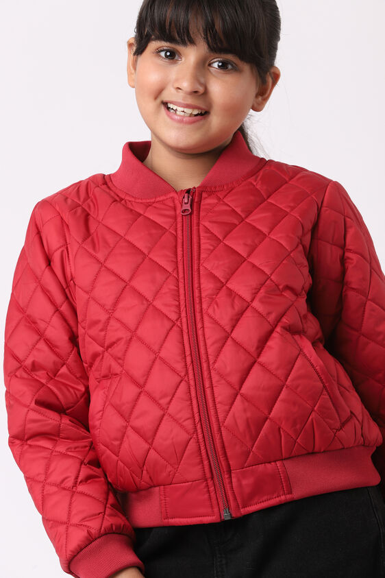 Red Self Design Straight Jacket, Red, image 1