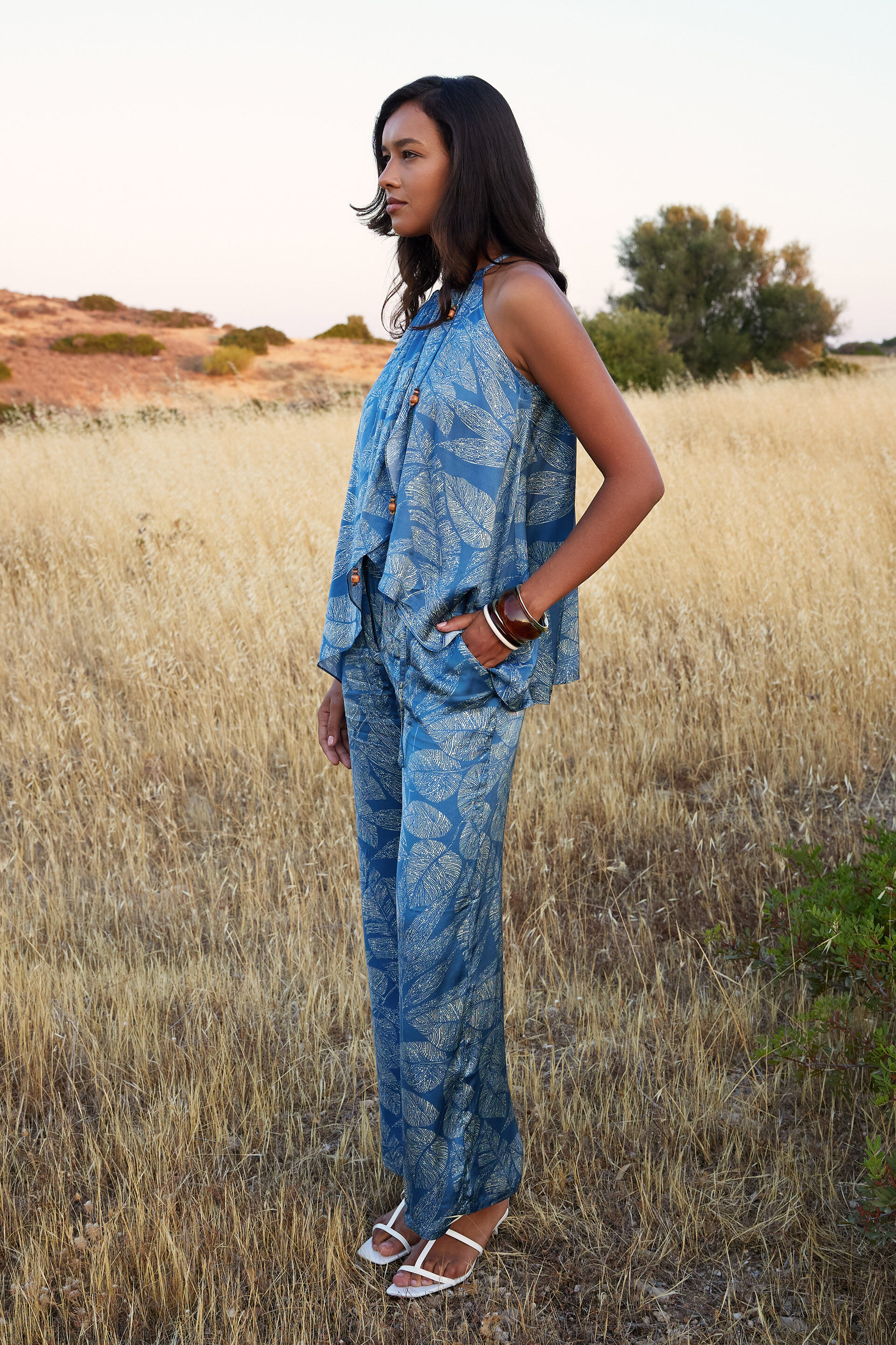 Marina Modal Co-ord Set, Blue, image 2