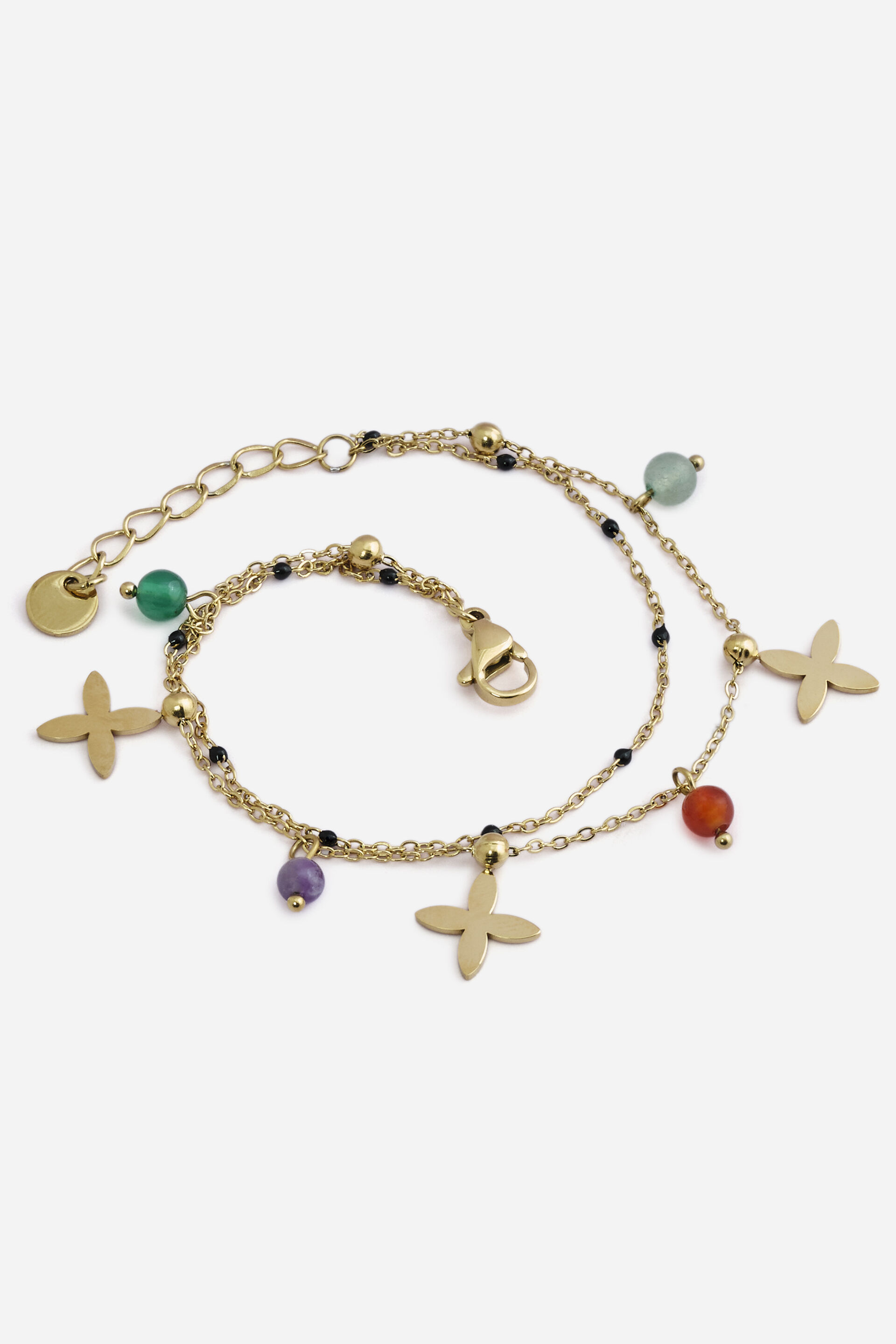 Golden Delicate Charm Bracelet, , image 1