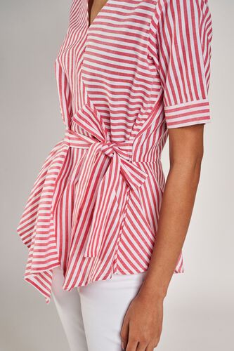6 - Pink Striped Fit And Flare Top, image 6