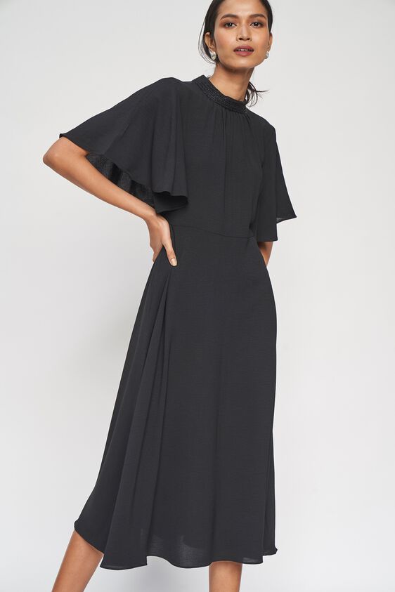 2 - Black Solid Dress, image 2