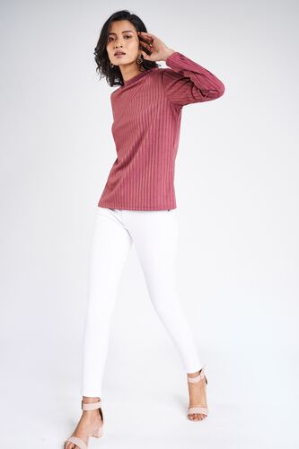 2 - Rose Wood Round Neck A-Line Long Top, image 2