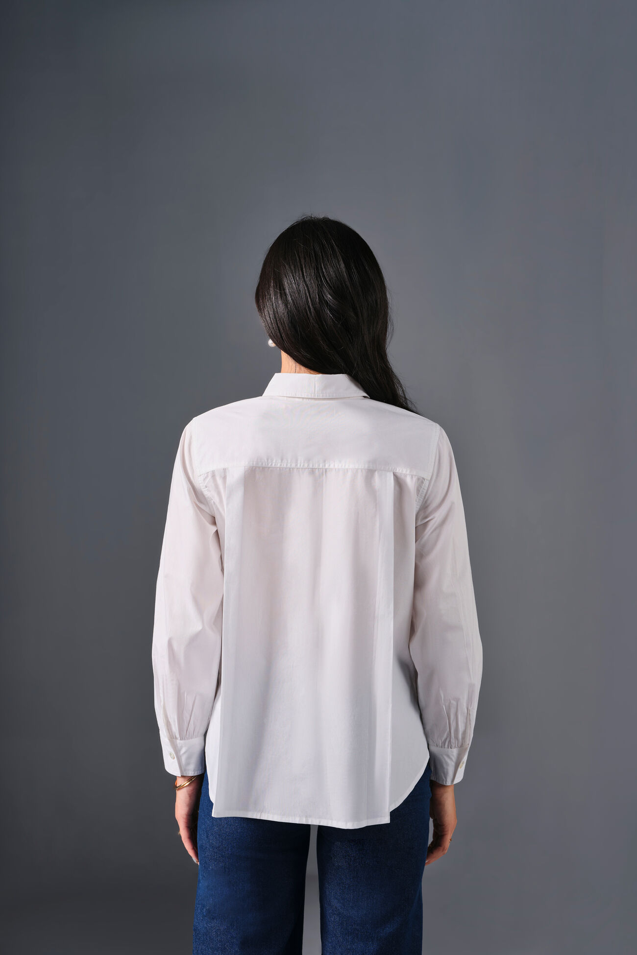 Dewdrop Cotton Shirt, White, image 7