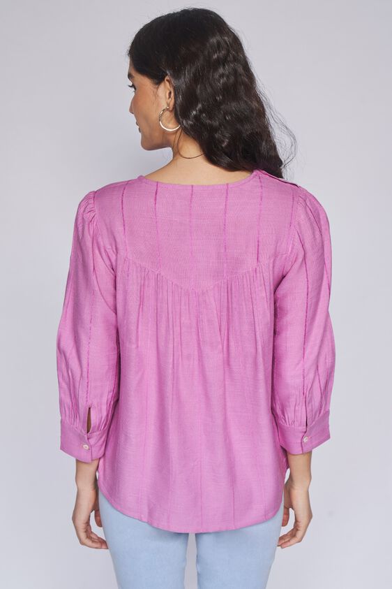 5 - Lilac Self Design Blouson Top, image 5