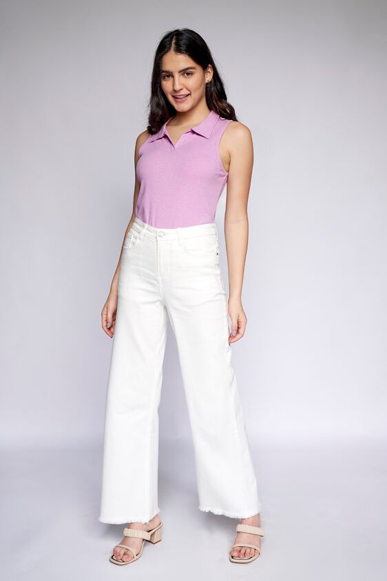 2 - Lilac Solid Shirt Style Top, image 2