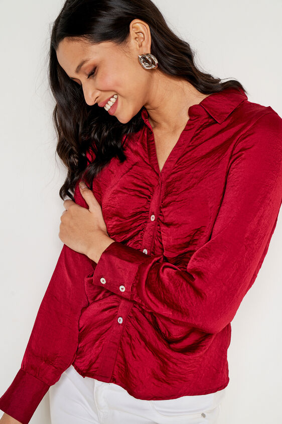 Solid Straight Top, Wine, image 2