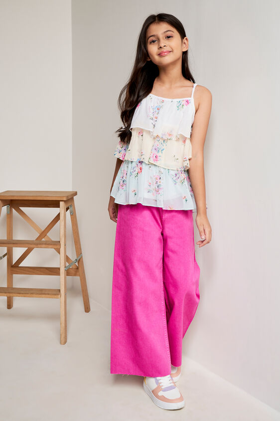 Multi Floral Flounce Top, Multi Color, image 2