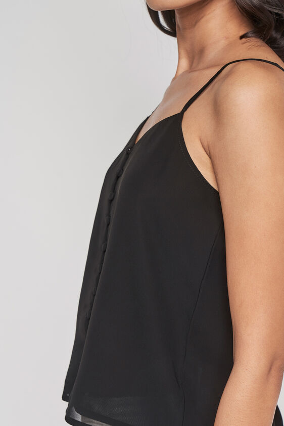 Black Short Length Straight Blouson Top, Black, image 6