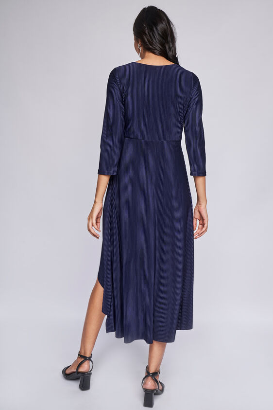 Navy Solid High-Low Dress, Navy, image 6